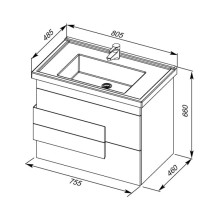 Раковина Aquanet Sanovit 8080-KL