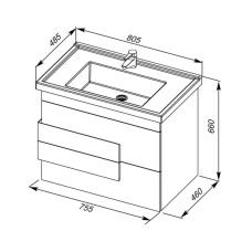 Раковина Aquanet Sanovit 8080-KL