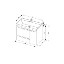 Раковина Aquanet Орлеан 80