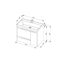 Раковина Aquanet Орлеан 80