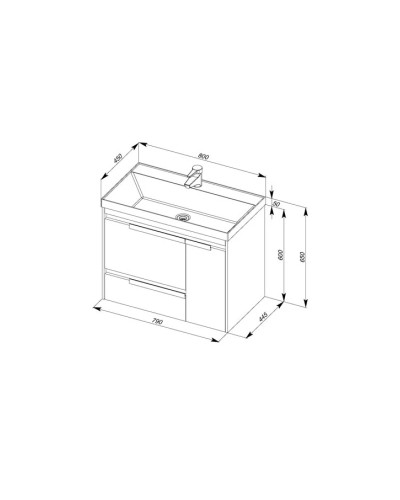 Раковина Aquanet Орлеан 80