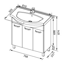 Раковина Aquanet Yalaier 1080