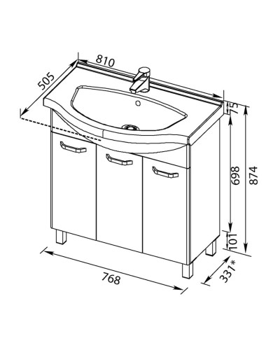 Раковина Aquanet Yalaier 1080