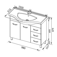 Раковина Aquanet Yalaier 1100