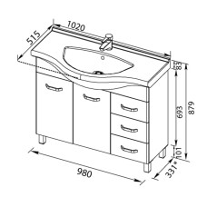 Раковина Aquanet Yalaier 1100