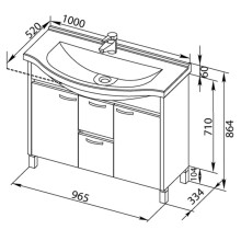 Раковина Aquanet Эльбрус 100