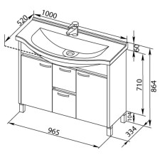 Раковина Aquanet Эльбрус 100