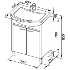 Раковина Aquanet Балтика 60