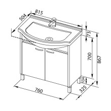 Раковина Aquanet Эльбрус 80 00168864