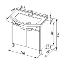 Раковина Aquanet Эльбрус 80 00168864