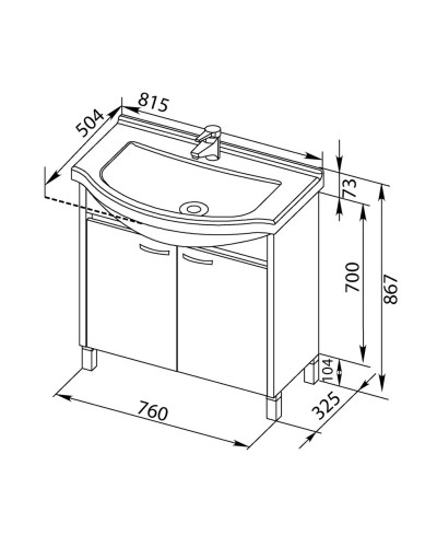 Раковина Aquanet Эльбрус 80 00168864