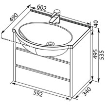 Раковина Aquanet Лайн 60