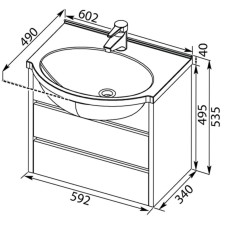 Раковина Aquanet Лайн 60