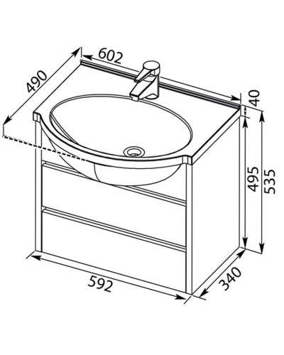 Раковина Aquanet Лайн 60