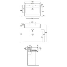 Раковина полувстраиваемая 70х50,5 см Simas Frozen FZ15bix1
