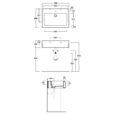 Раковина полувстраиваемая 70х50,5 см Simas Frozen FZ15bix1