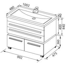 Раковина Aquanet Нота 100