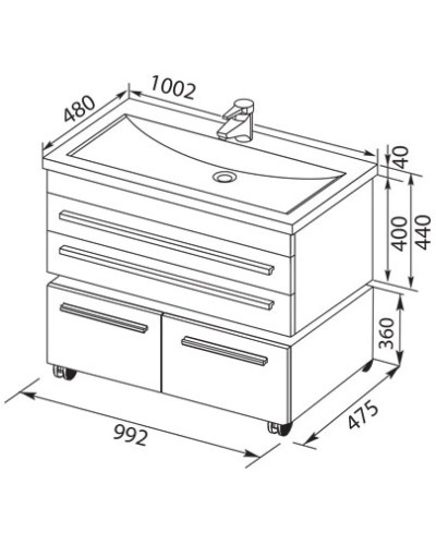 Раковина Aquanet Нота 100