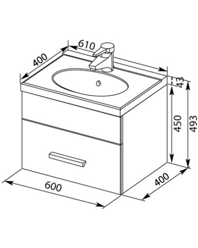Раковина Aquanet Данте 60