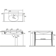 Раковина 120х50 см Kerasan Bentley 393201x1