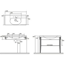 Раковина 120х50 см Kerasan Bentley 393201x1