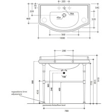 Раковина 100х54,5 см Kerasan Retro 105004NEROx1