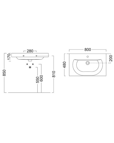 Раковина 80х48 см Kerama Marazzi Buongiorno BG.wb.80