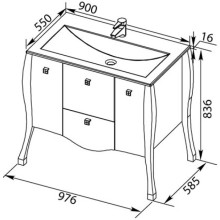 Раковина Aquanet Мадонна 90