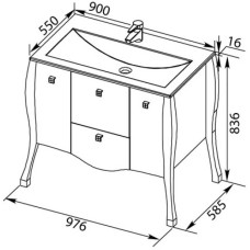 Раковина Aquanet Мадонна 90