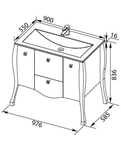 Раковина Aquanet Мадонна 90