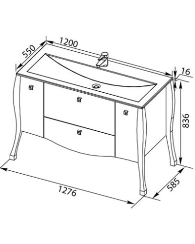 Раковина Aquanet Мадонна 120