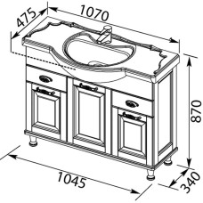 Раковина Aquanet Yatao 105