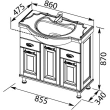 Раковина Aquanet Yatao 85