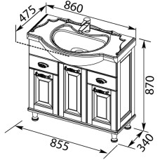 Раковина Aquanet Yatao 85
