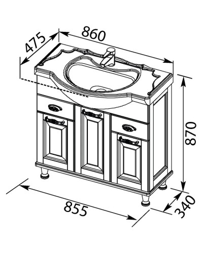 Раковина Aquanet Yatao 85