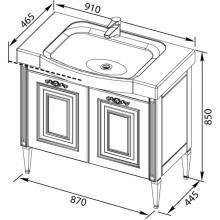 Раковина Aquanet Домино-90