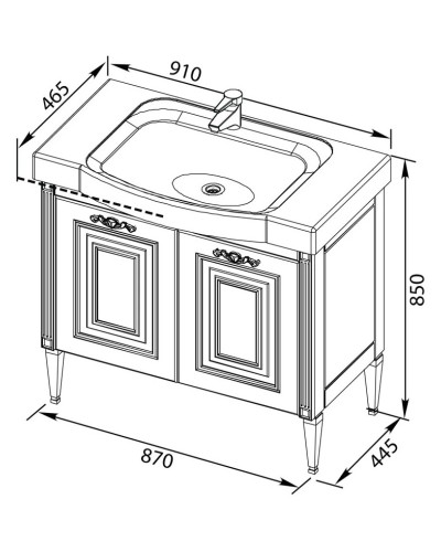 Раковина Aquanet Домино-90
