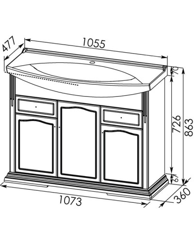 Раковина Aquanet Лагуна 105