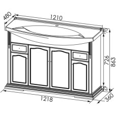 Раковина Aquanet Классик 1200