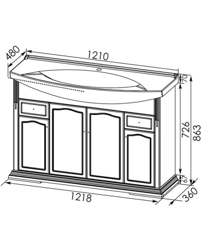 Раковина Aquanet Классик 1200