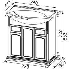 Раковина Aquanet Лагуна 75