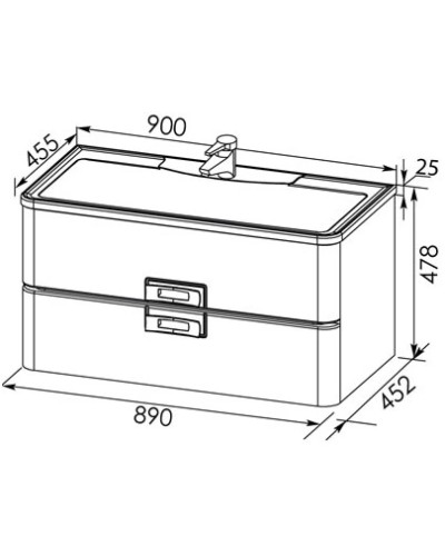 Раковина Aquanet Алегро 90