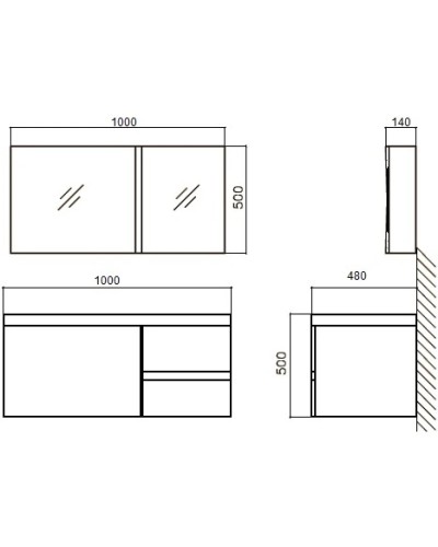 Раковина 100х48 см BelBagno Luce BB1000AB