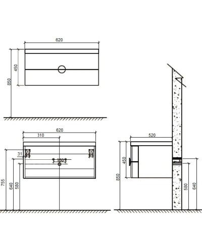 Раковина 62х52 см BelBagno Senso SENSO-620-LVB