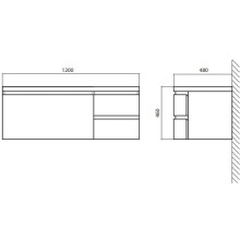 Раковина 120х48 см BelBagno Prospero BB1200DAB