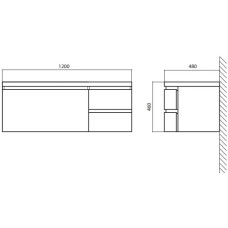 Раковина 120х48 см BelBagno Prospero BB1200DAB