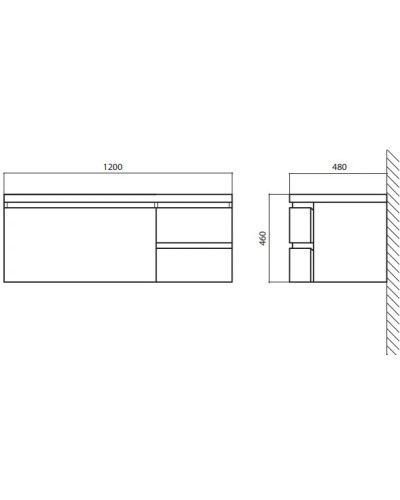 Раковина 120х48 см BelBagno Prospero BB1200DAB
