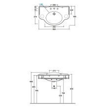 Раковина 90х56 см Globo Paestum PA056.bix1