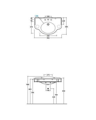 Раковина 90х56 см Globo Paestum PA056.bix1