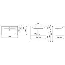 Раковина Cubito 85x48 см Jika 8104260001041
